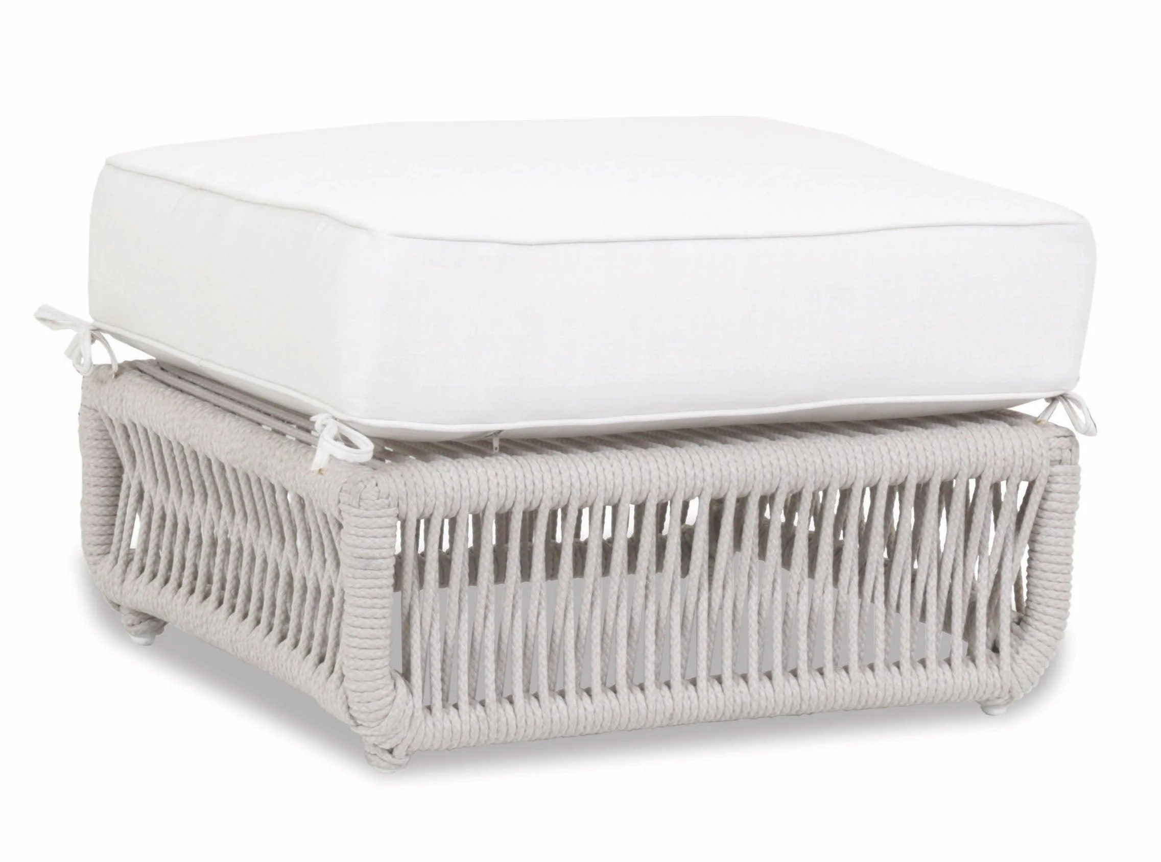 Dana Rope Ottoman in Linen Canvas w/ Self Welt - Vestiquen